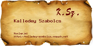 Kalledey Szabolcs névjegykártya